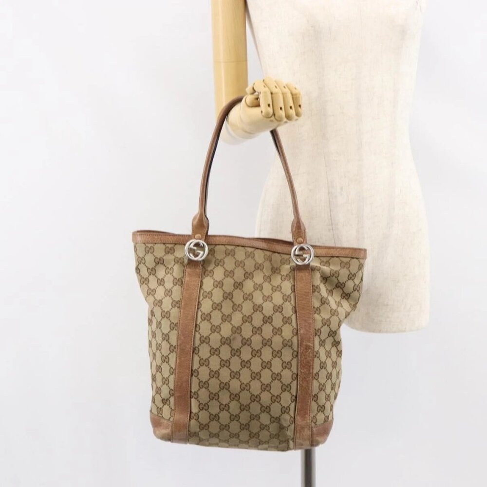 GUCCI GG Canvas Miss GG Tote Bag Beige Silver 342591 Auth 154584 - Picture 16 of 16